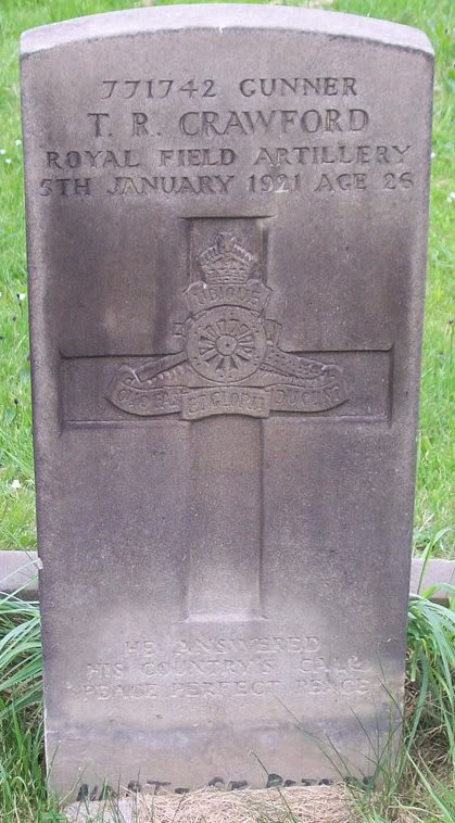 A grave stone in the cemetery of St Peters