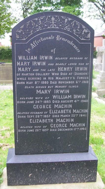 A grave stone in the cemetery of St Peters