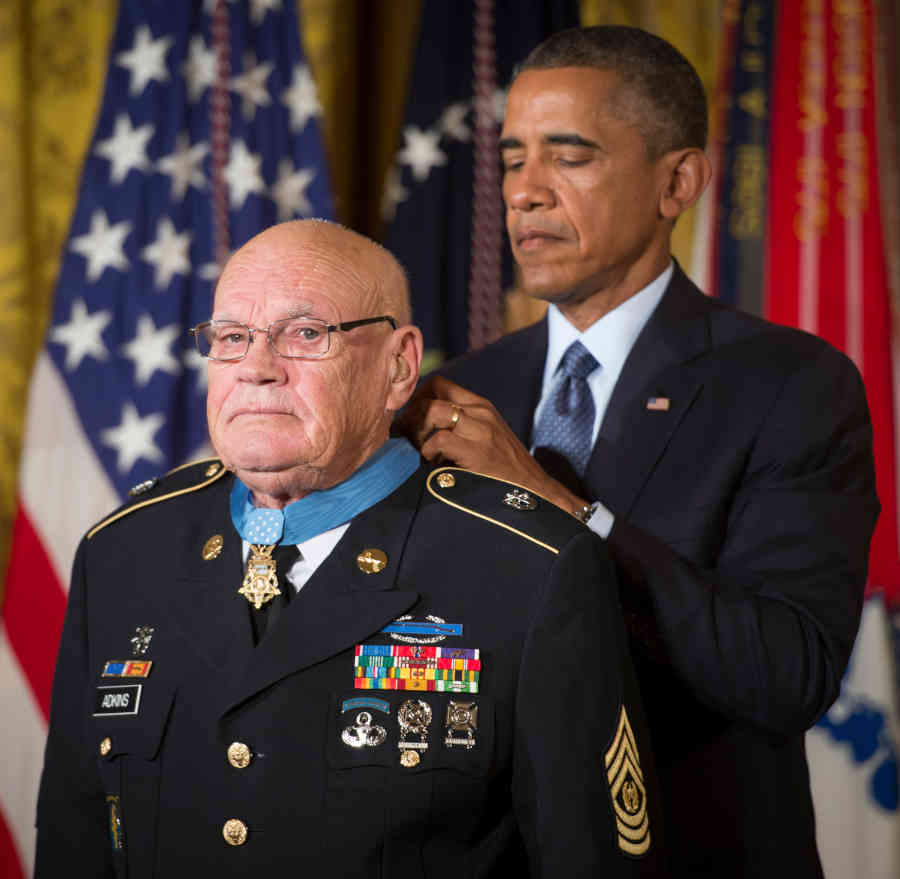 Sergeant Bennie Gene Adkins and President Obama