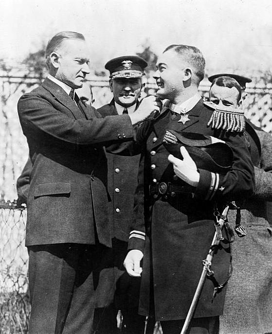 Ensign Thomas J. Ryan Jr. and President Calvin Coolidge, 15 March 1924