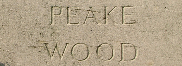 Entrence Stone Peake Wood Cemetery