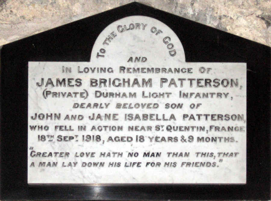 Memorial panel James Markwell