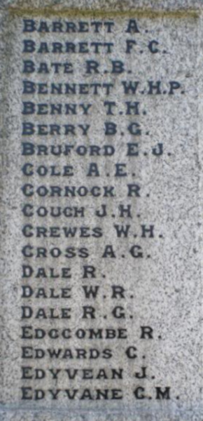 War Memorial Padstow Cornwall England