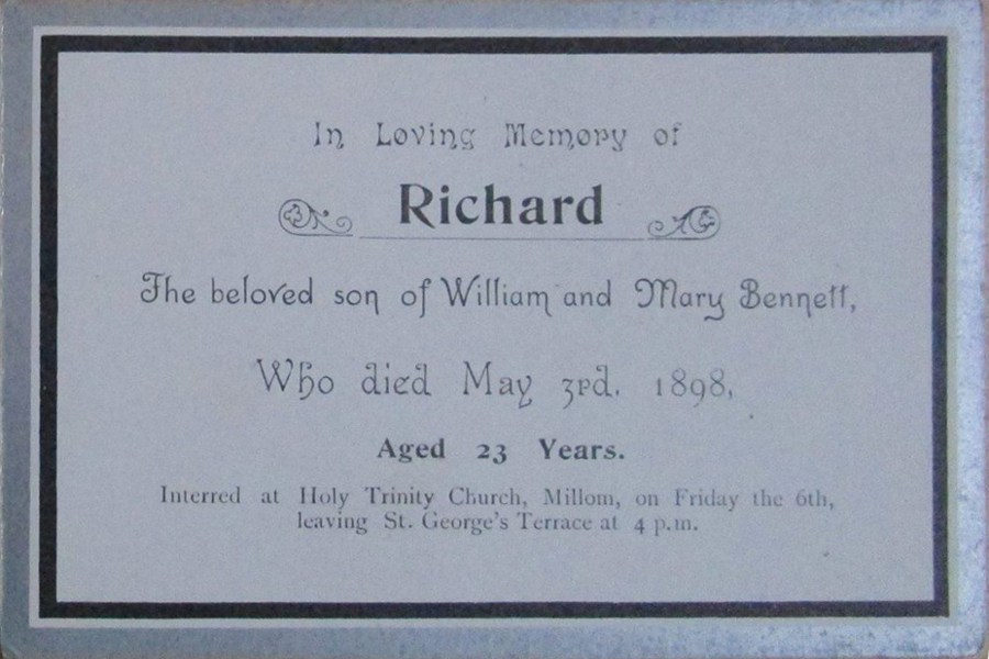 Memorial Card - Richard Bennett