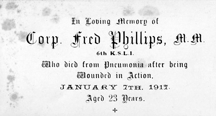 Memorial Card - Fred Phillips